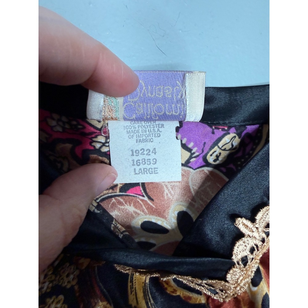 Vintage Y2K California dynasty silky colorful royal print tank - Picture 3 of 6